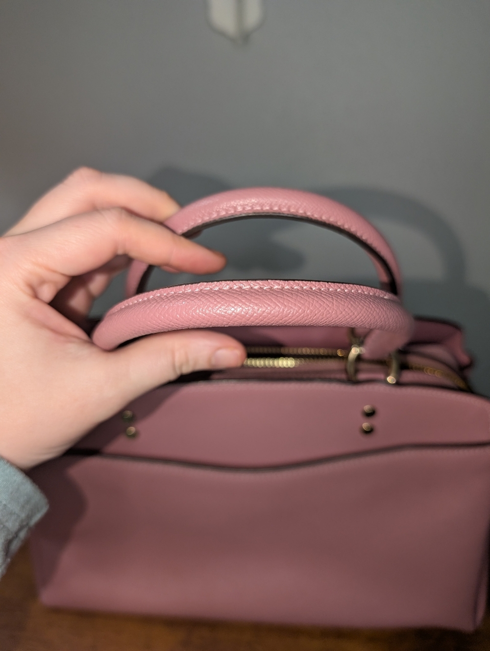 Coach Pink Satchel with Gold Hardware - Picture 7 of 11
